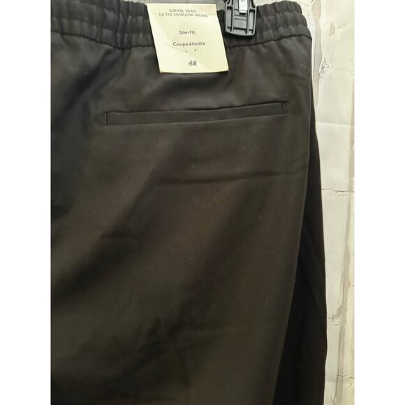 NWT H&M Slim Fit Black Pants w/Pockets & Stretch Waist  XXL - Picture 7 of 8